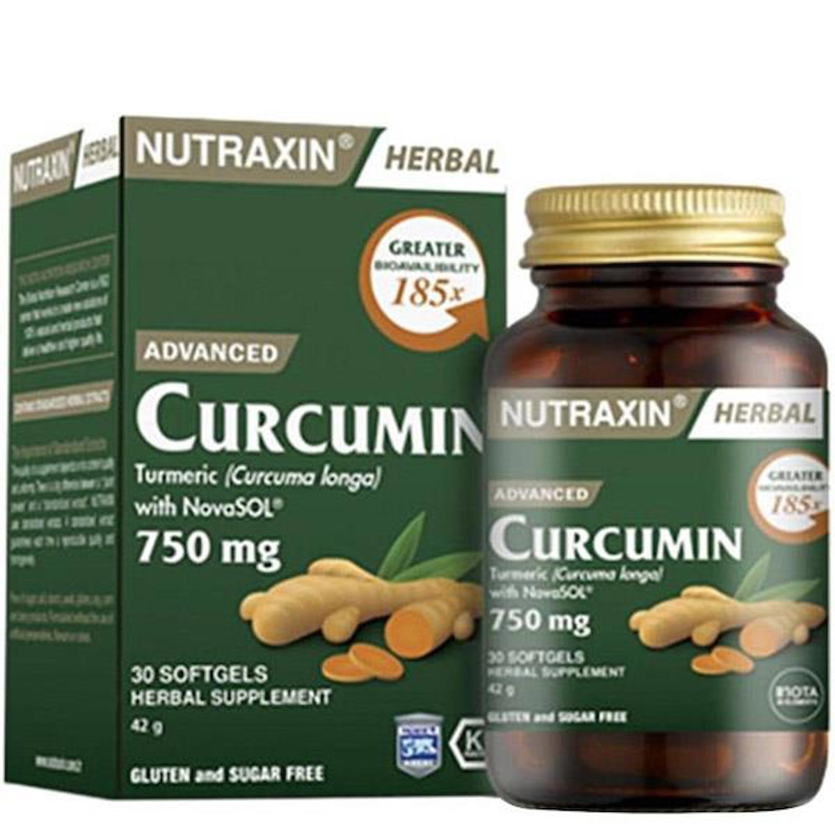 Nutraxin Curcumin Sade Yetişkin Bitkisel Besin Desteği 30 Adet