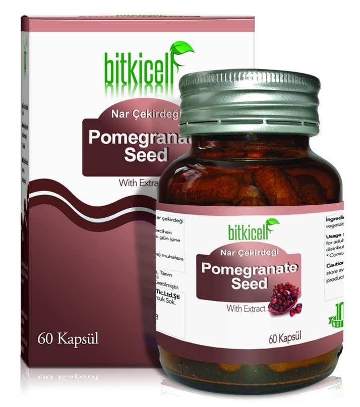 Bitkicell Pomegranada Seed Aromalı Yetişkin Bitkisel Besin Desteği 60 Tablet