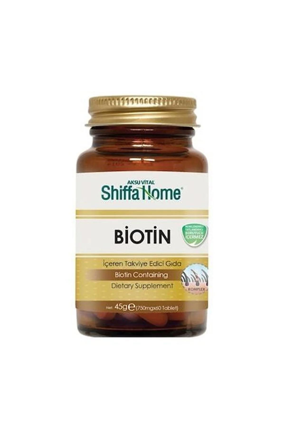 Shiffa Home Biotin Aromasız Yetişkin Bitkisel Besin Desteği 60 Tablet