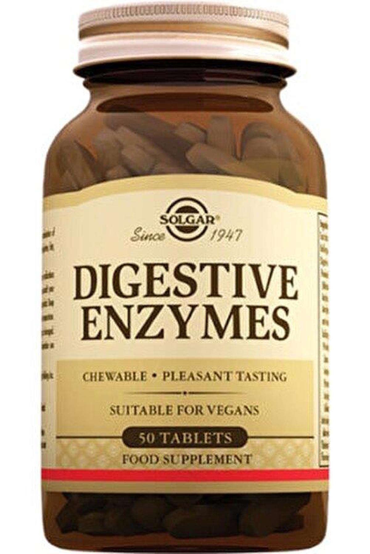 Solgar Digestive Enzymes Aromalı Yetişkin Bitkisel Besin Desteği 50 Tablet