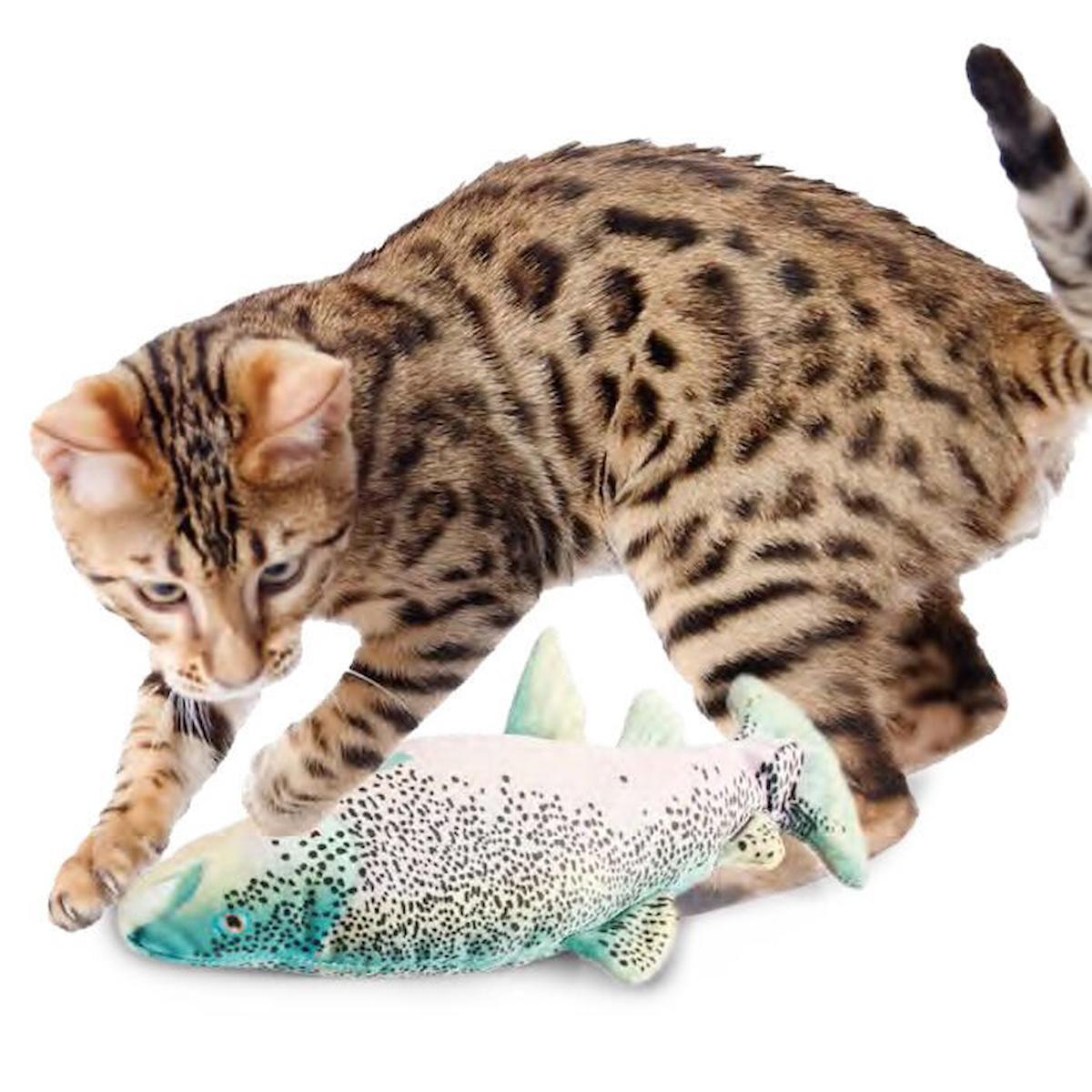 Afp Hareketli Peluş Isırma Yavru-Yetişkin Balık Kedi Oyuncağı