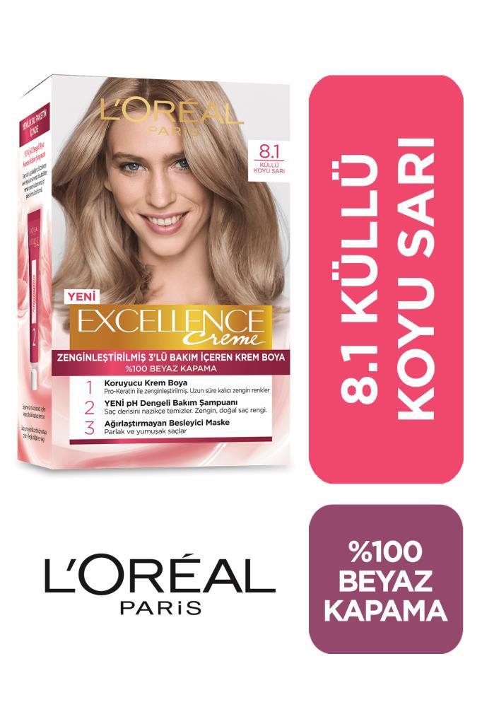 L'Oréal Paris 8.1 Küllü Koyu Sarı Krem Saç Boyası 48 ml