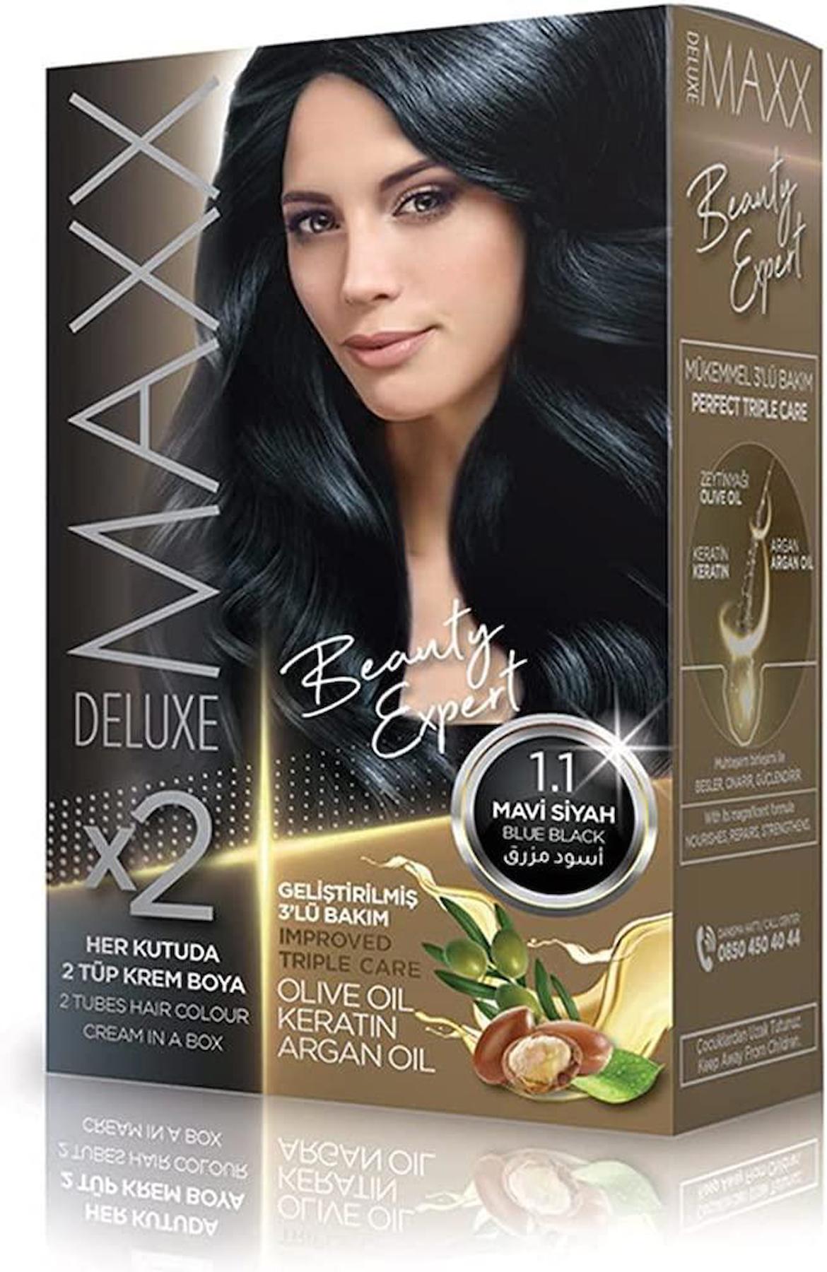 Maxx Deluxe 1.1 Mavi Siyah Krem Saç Boyası