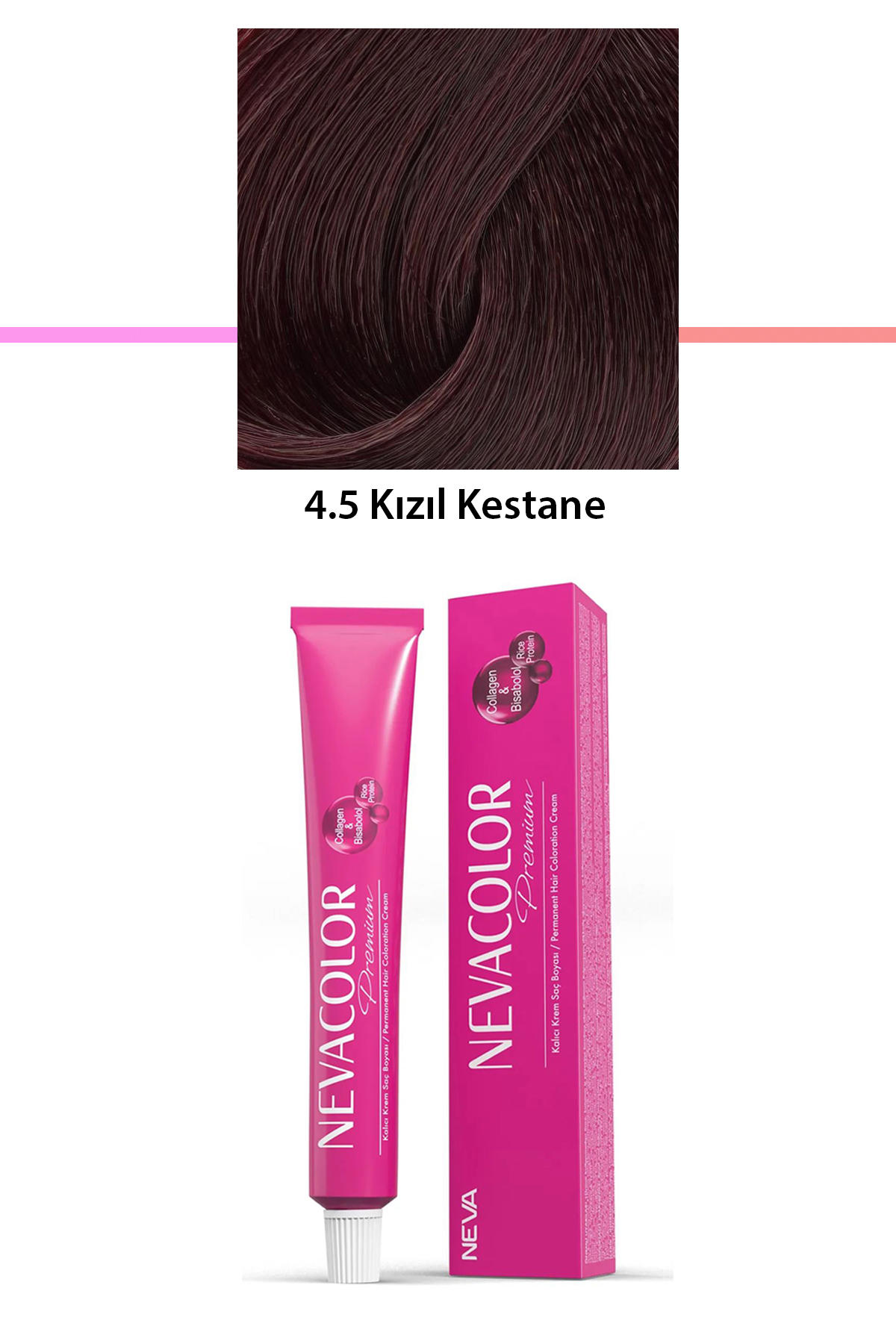 Nevacolor 4.5 Kızıl Kestane Organik Krem Saç Boyası 50 gr