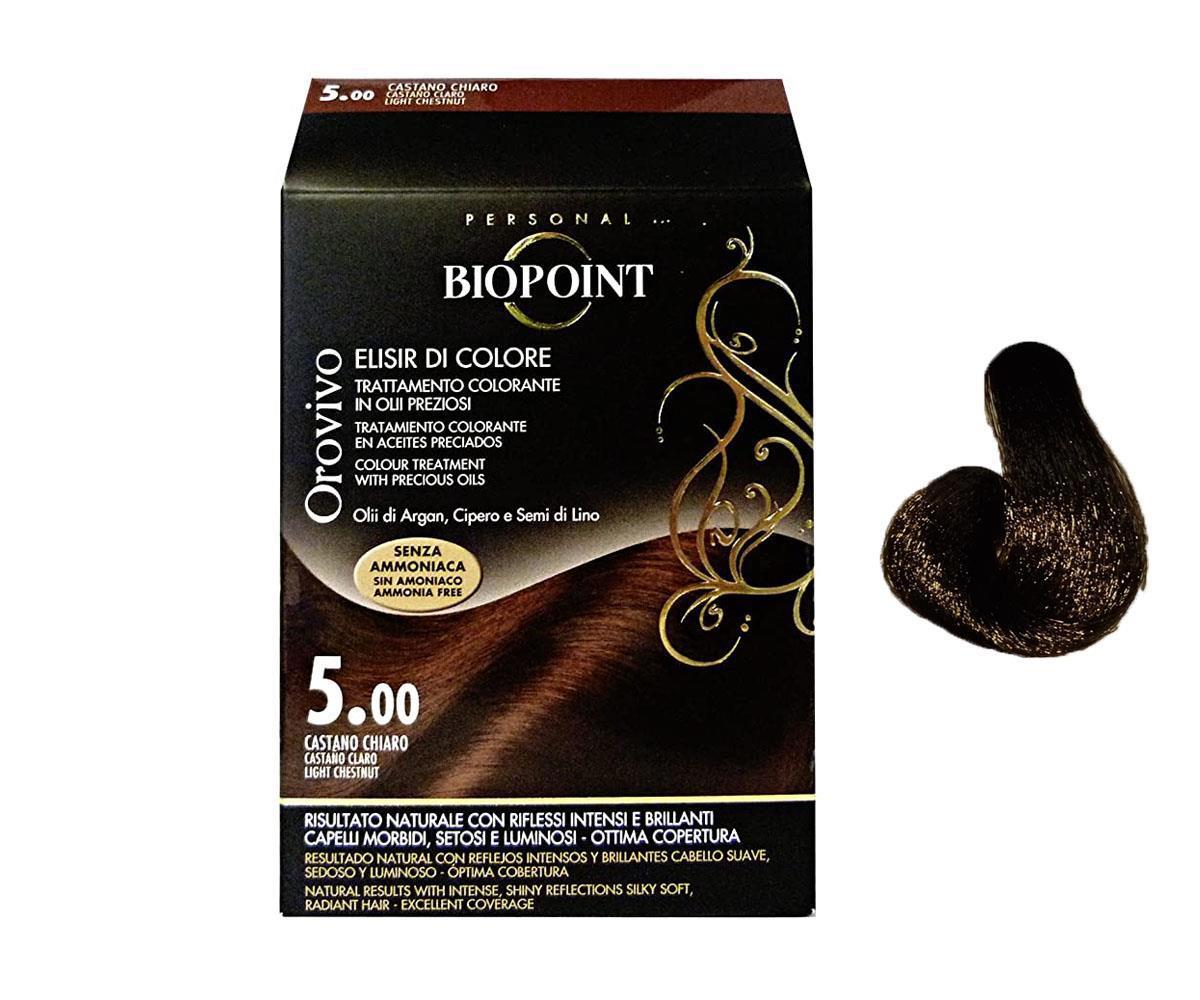 Biopoint 5.00 Açık Kestane Amonyaksız Krem Saç Boyası 60 ml