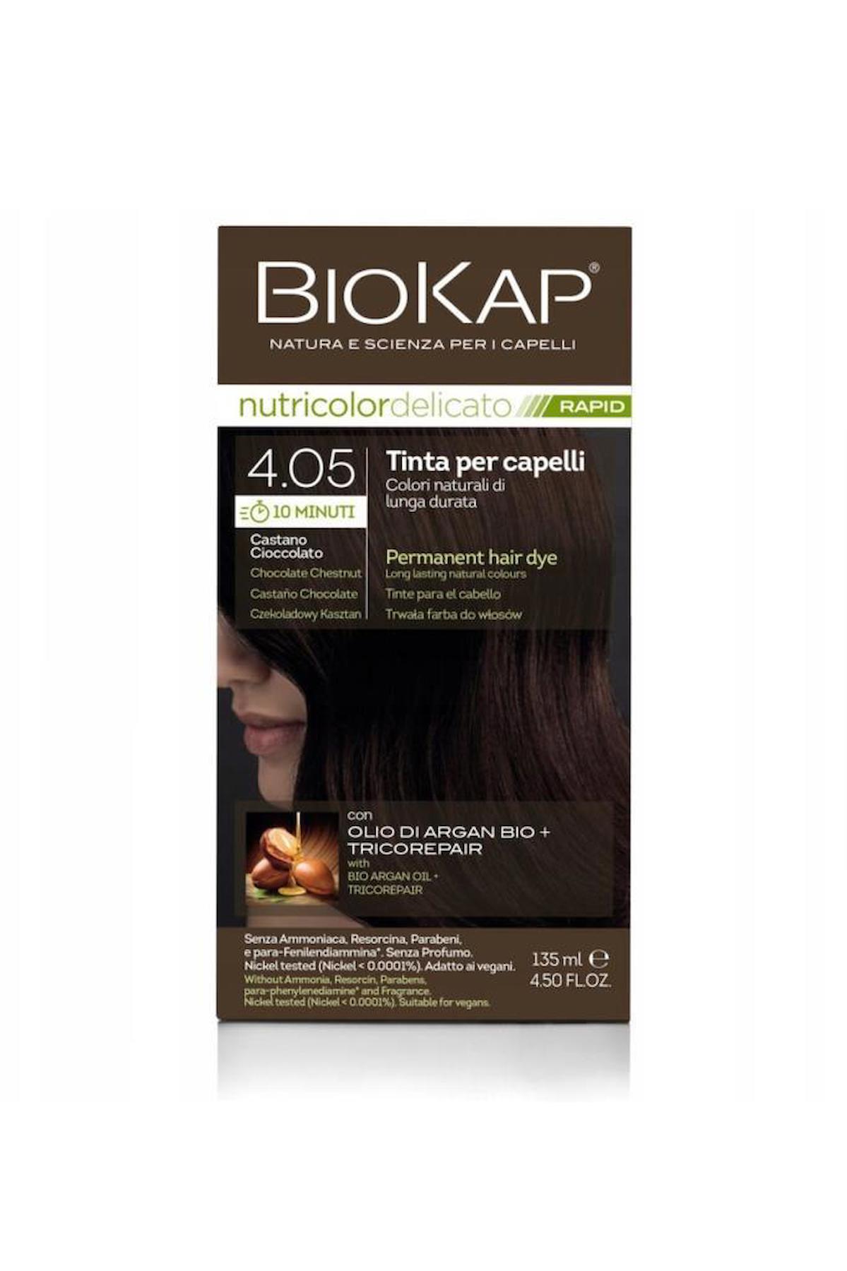 Biokap 4,05 Çikolata Kestane Amonyaksız Krem Saç Boyası 135 ml