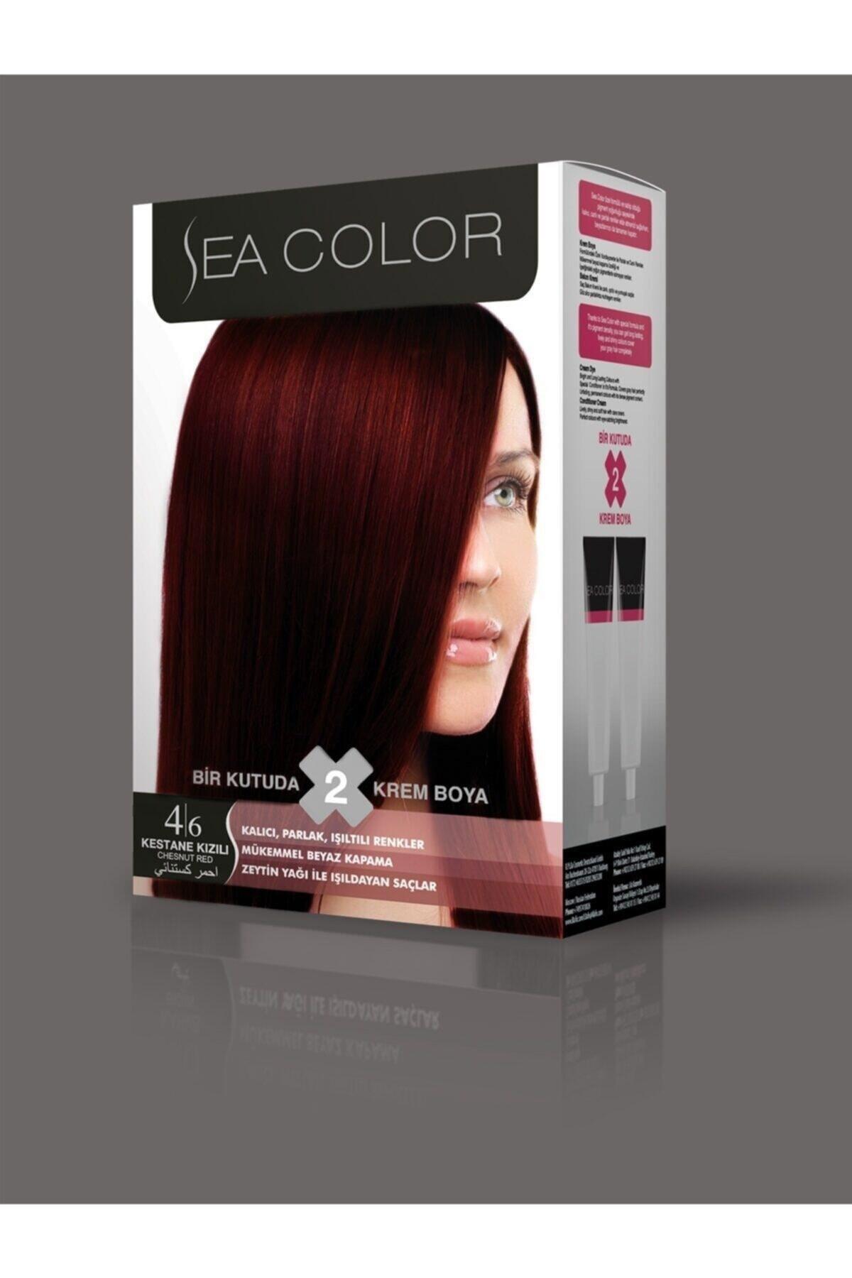 Sea Color 4.6 Kestane Kızılı Krem Saç Boyası