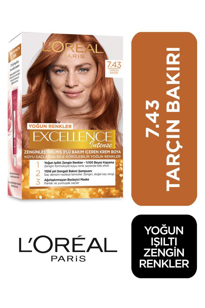 L'Oréal Paris 7.43 Tarçın Bakırı Krem Saç Boyası 48 ml