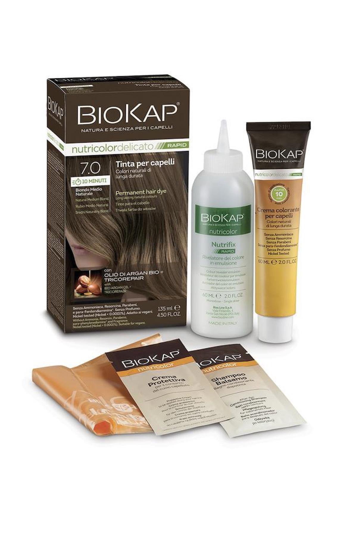 BioKap 7.0 Doğal Orta Sarı Amonyaksız Krem Saç Boyası 135 ml