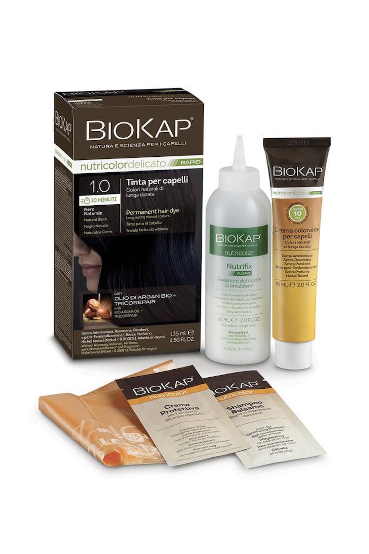 BioKap 1.0 Doğal Siyah Amonyaksız Krem Saç Boyası 135 ml