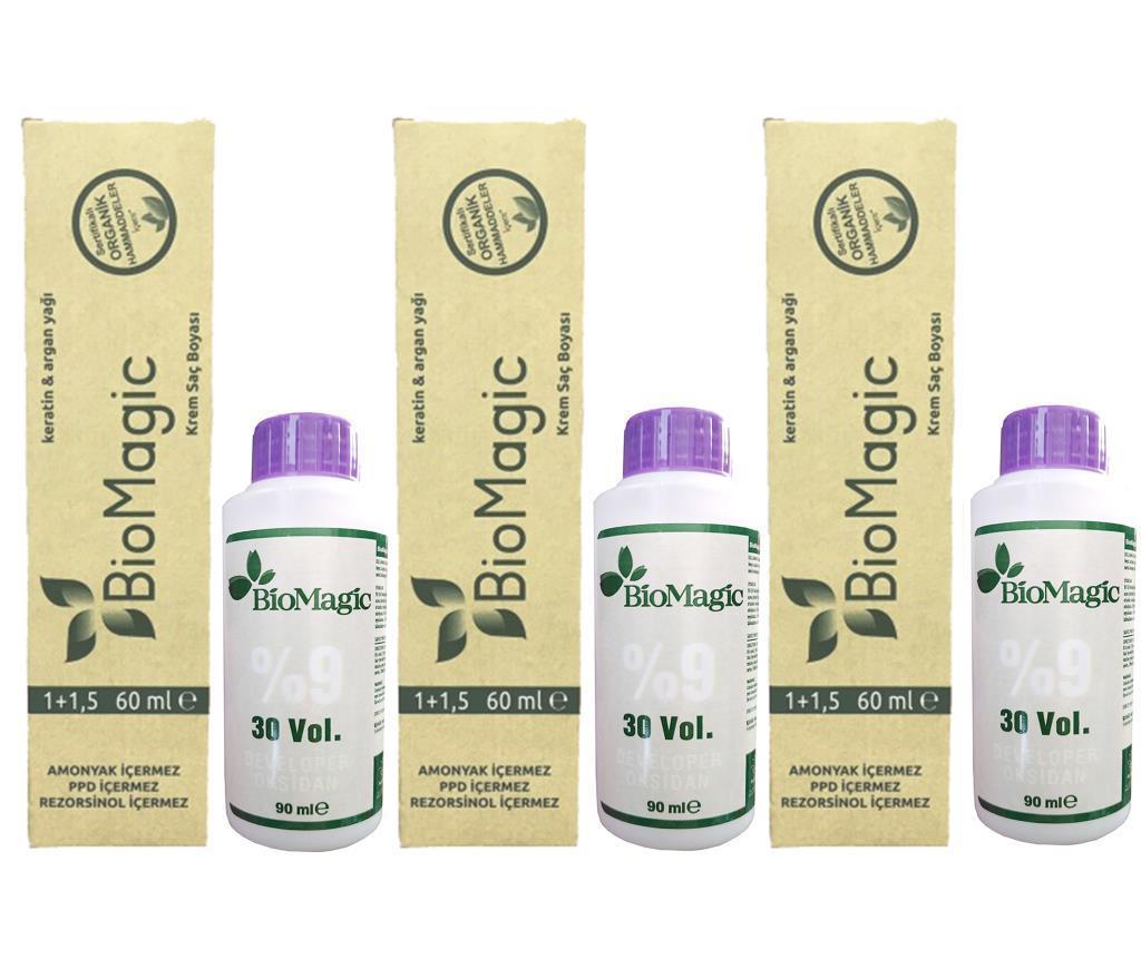 Biomagic 8.03 Açık Karamel Organik Amonyaksız Krem Saç Boyası 3x60 ml