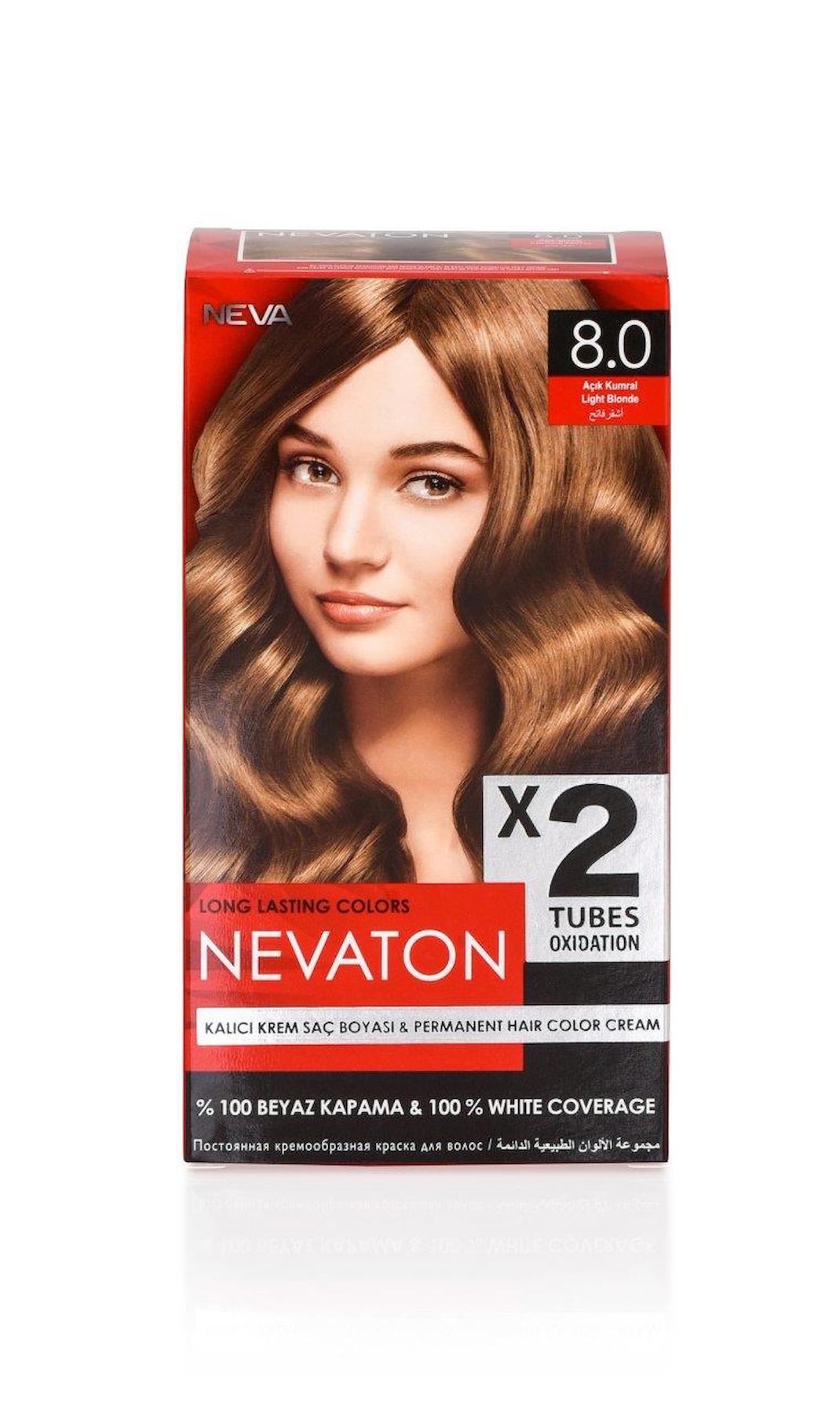 Nevacolor 8.0 Açık Kumral Organik Krem Saç Boyası 50 gr