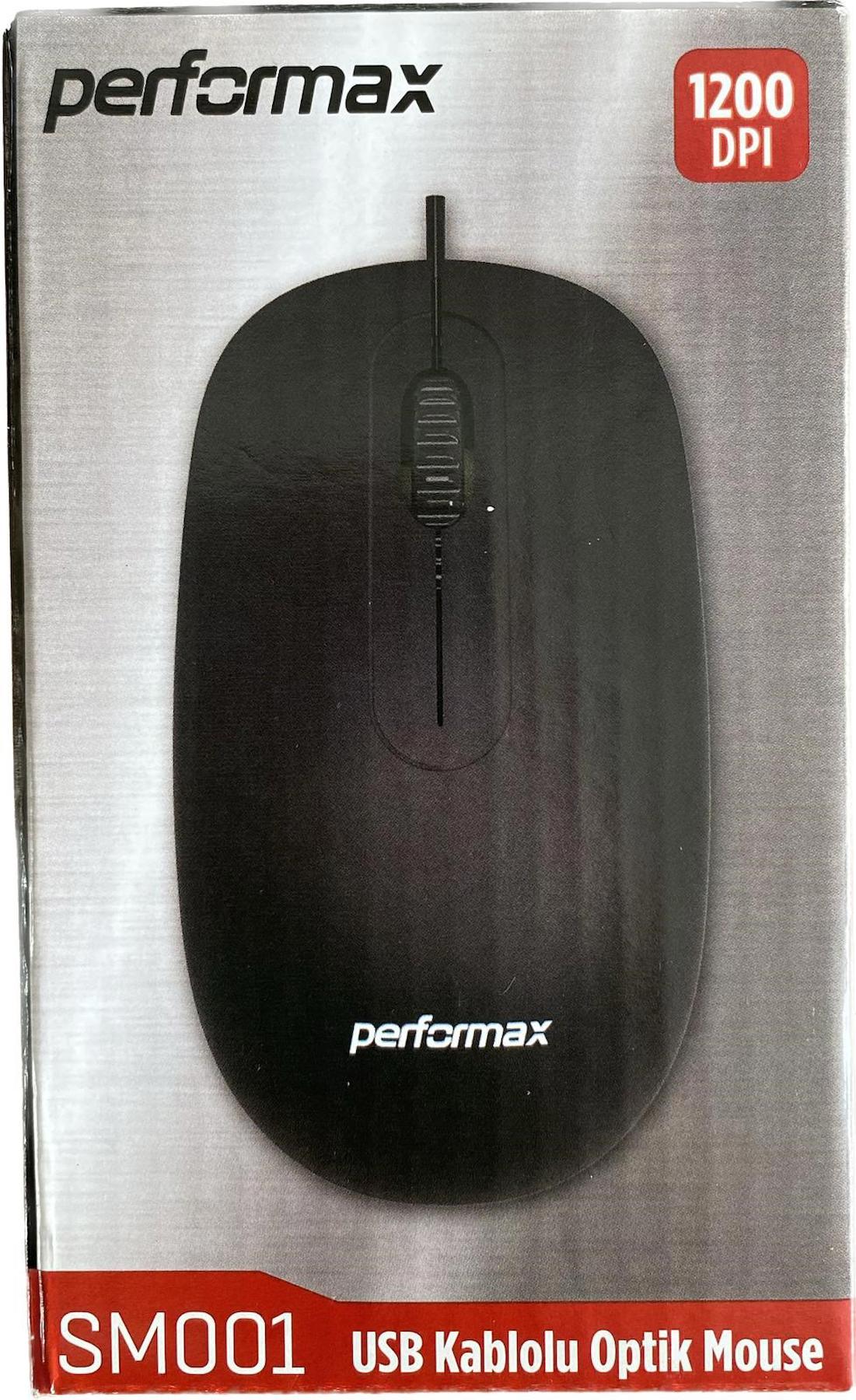 Performax SM001 Kablolu Siyah Optik Mouse