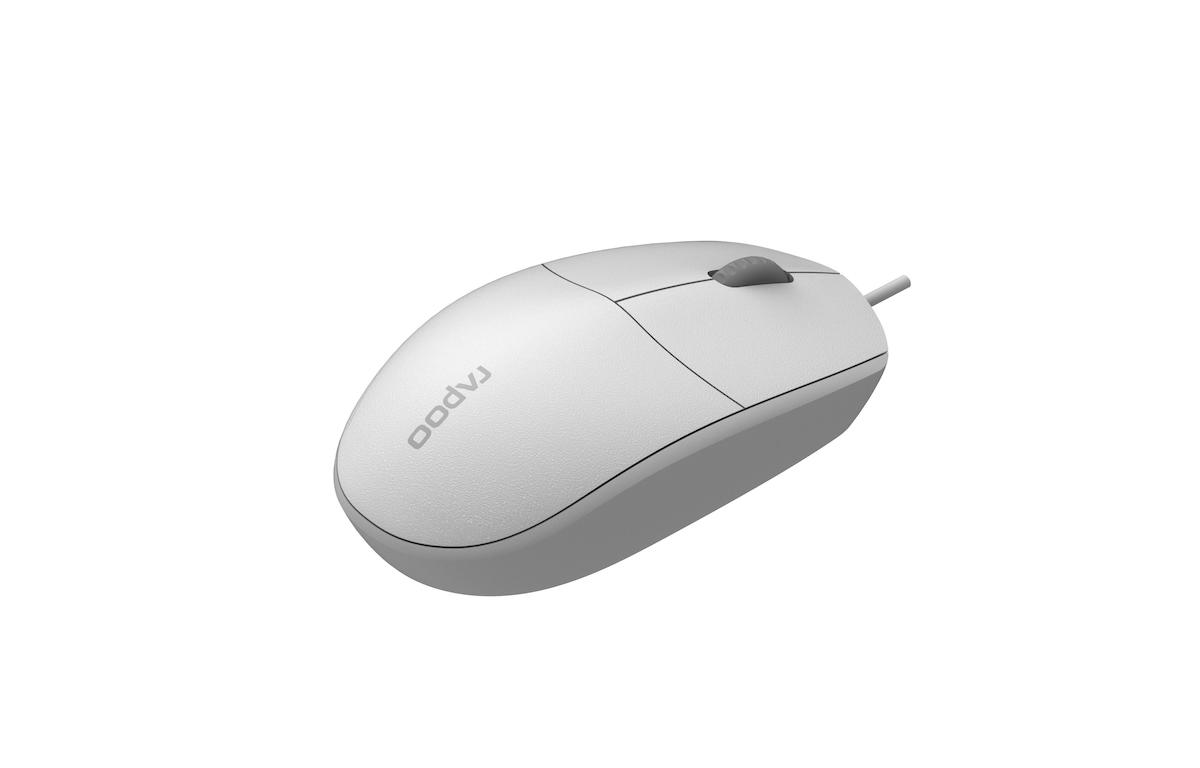 Rapoo N100 Ergonomik Kablolu Beyaz Optik Mouse