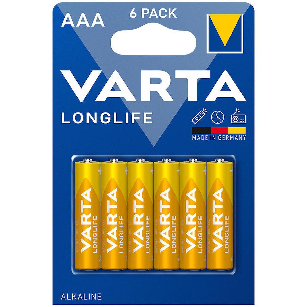 Varta Longlife 1.5 V Alkalin AAA / İnce Kalem Pil 6'lı