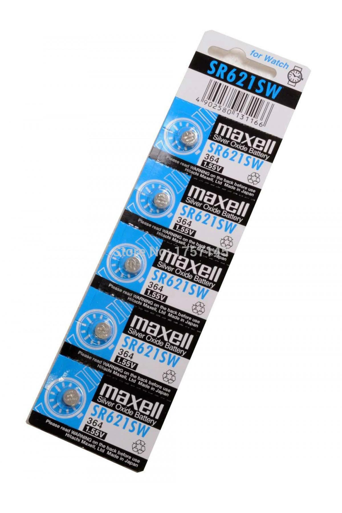 Maxell SR621SW364 1.55 V Düğme Pil 10'lu