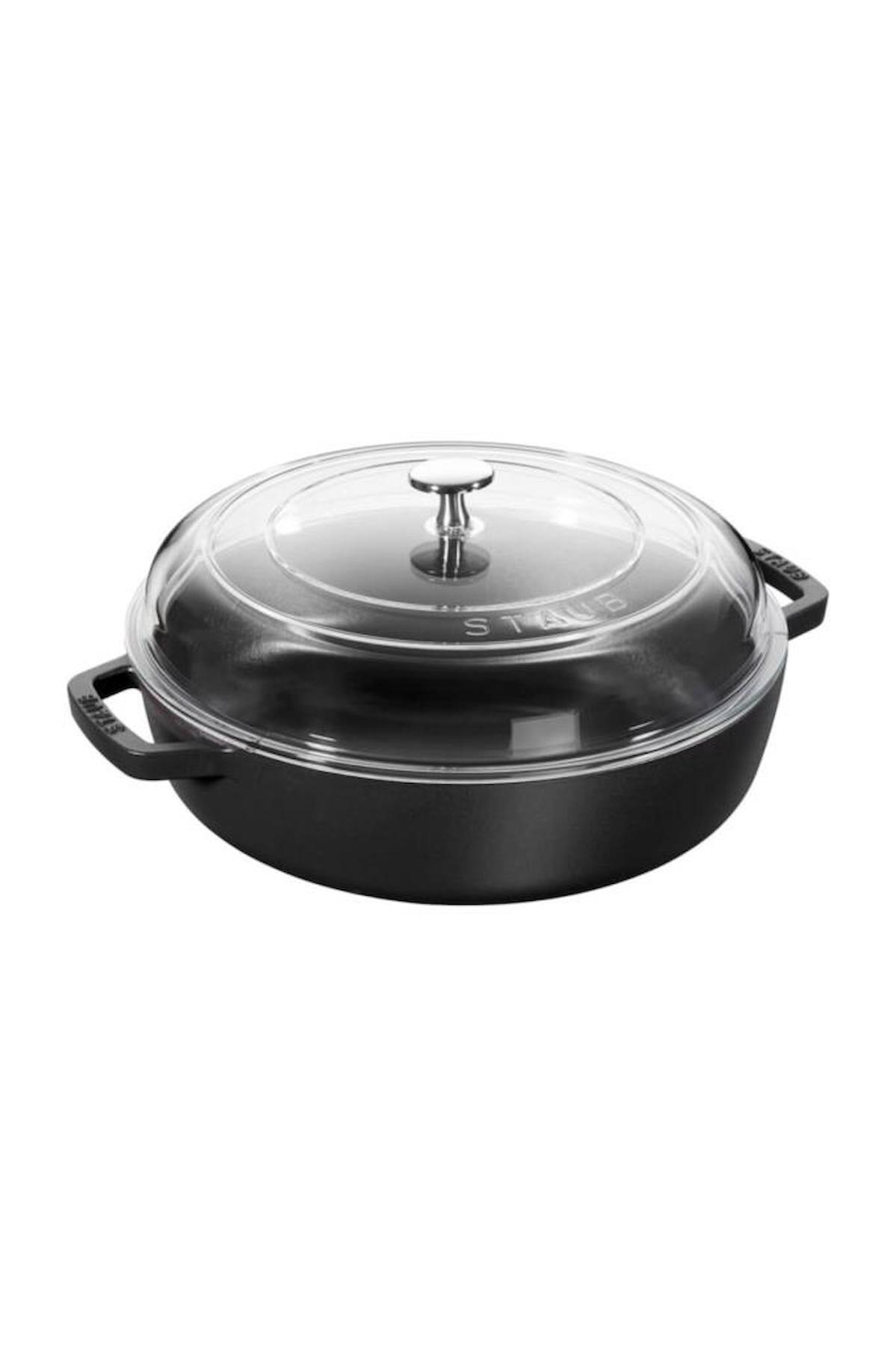 Staub Cam Kapaklı 24 cm Döküm Sote Tenceresi