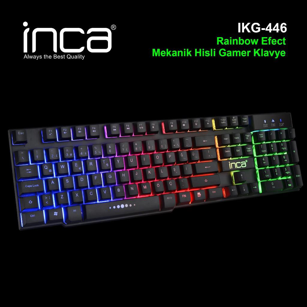 Inca IKG-446 Türkçe Q 104 Tuşlu Kablolu Siyah Mekanik Hisli Gaming Klavye