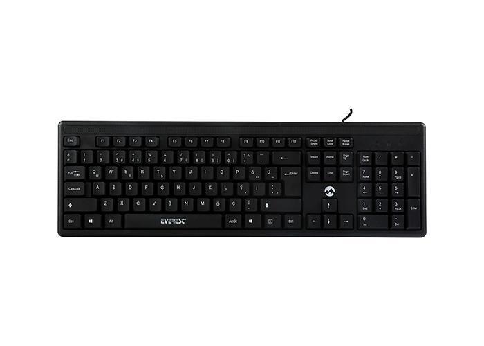 Everest KB-1002 Türkçe Q 104 Tuşlu Kablolu Siyah Normal Klavye