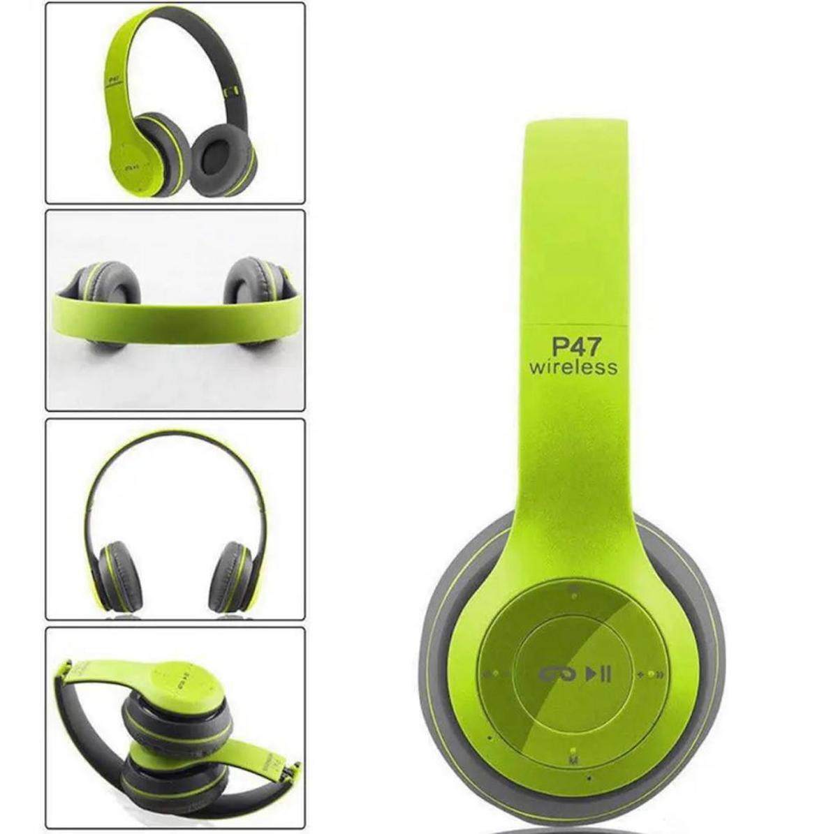 Mi7a P47 4.0 Kablosuz Kulak Üstü Bluetooth Kulaklık Yeşil