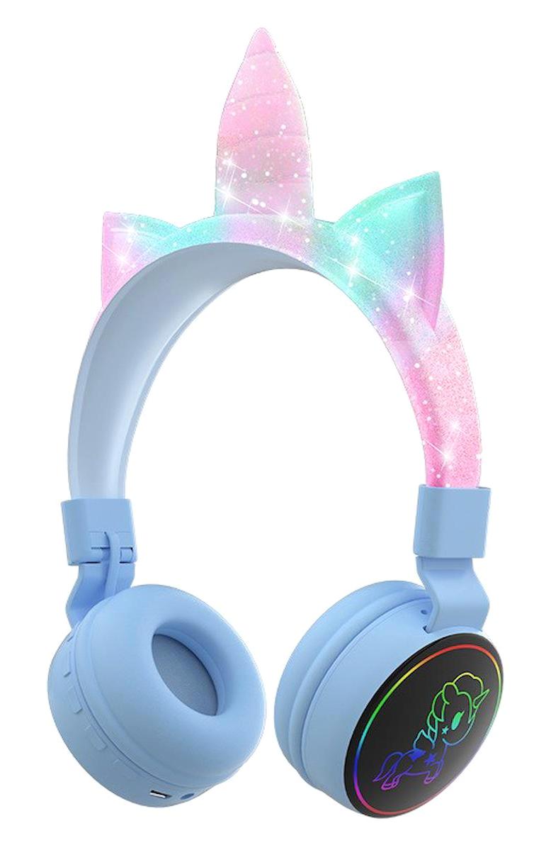 Pazariz Unicorn Gürültü Önleyici Kablosuz Kulak Üstü Bluetooth Kulaklık Mavi
