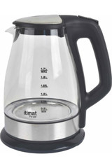 İtimat İltimat Cam 1.8 lt 2000 W Işıklı Klasik Siyah Kettle