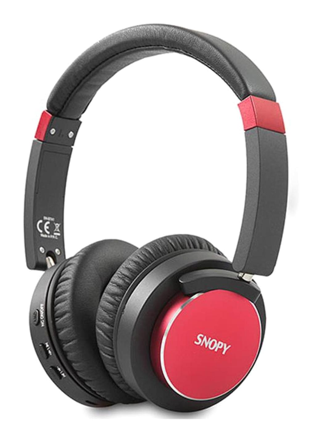 Snopy SN-BT41 4.1 Gürültü Önleyici Kablosuz Kulak Üstü Bluetooth Kulaklık Kırmızı