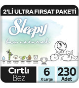 Sleepy Bio Natural 6 Numara Organik Cırtlı Bebek Bezi 2x230 Adet