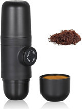 Vvhuda Plastik Filtreli Termoslu 0.14 L Hazne Kapasiteli 1 Fincan Mini Siyah Filtre Kahve Makinesi
