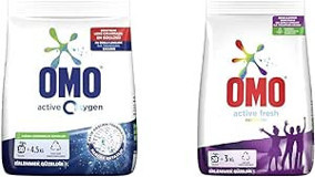 Omo Active Oksijen Renkliler ve Beyazlar İçin 50 Yıkama Toz Deterjan 4.5 kg + 3 kg
