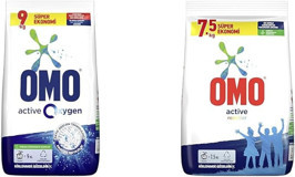 Omo Active Oksijen Renkliler ve Beyazlar İçin 110 Yıkama Toz Deterjan 9 kg + 7.5 kg
