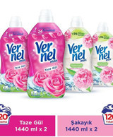 Vernel Max Gül - Şakayık 60 Yıkama Yumuşatıcı 4x1.44 lt