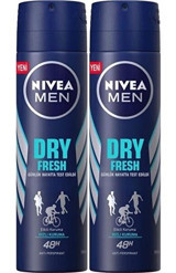 Nivea Dry Fresh Sprey Erkek Deodorant 2x150 ml