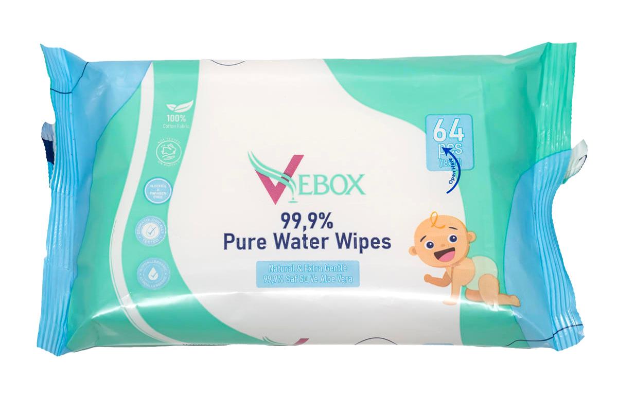 Vebox Pure Water Wipes Yenidoğan 164 Yaprak 16'lı Paket Islak Bebek Havlusu