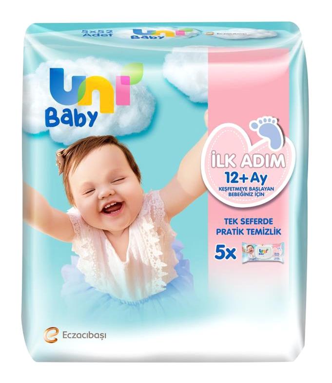 Uni Baby İlk Adım 52 Yaprak 5'li Paket Islak Mendil