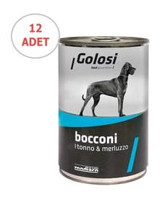 Golosi Bocconi Morina Balığı-Ton Balıklı Yetişkin Yaş Köpek Maması 400 gr 12'li