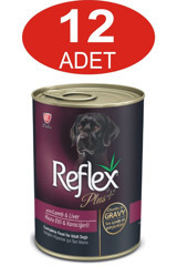 Reflex Plus Karaciğer-Kuzu Etli Yetişkin Yaş Köpek Maması 400 gr 12'li