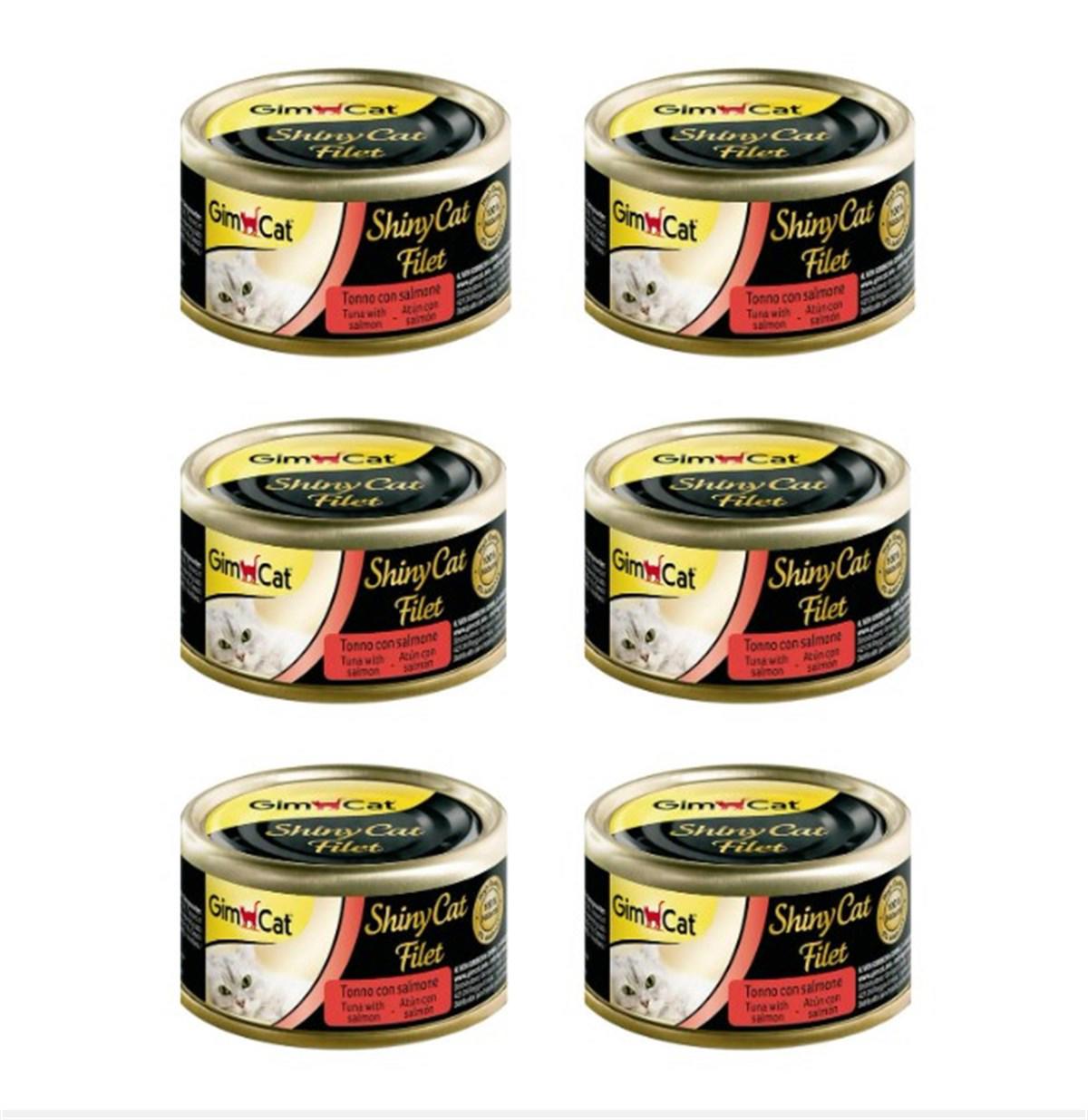 Gimcat Shinycat Tuna Balık-Somonlu Yetişkin Yaş Kedi Maması 70 gr