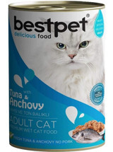 Bestpet Premium Wet Cat Food Hamsi-Ton Balıklı Yetişkin Yaş Kedi Maması 400 gr