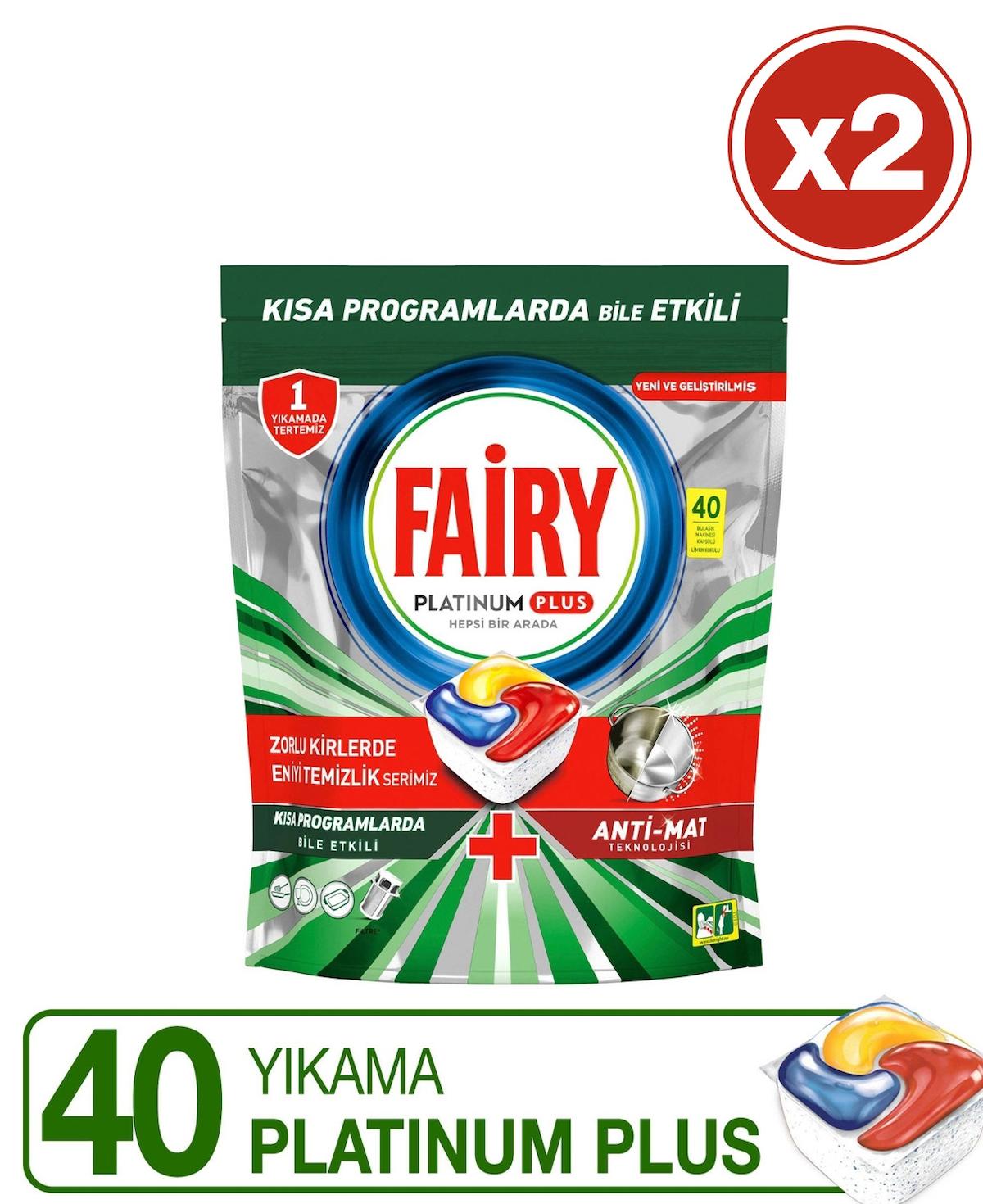 Fairy Platinum Plus Tablet Bulaşık Makinesi Deterjanı 2x40 Adet