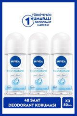 Nivea Fresh Natural Antiperspirant Roll-On Kadın Deodorant 3x50 ml