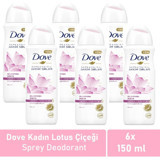 Dove Lotus Çiçeği Sprey Kadın Deodorant 6x150 ml