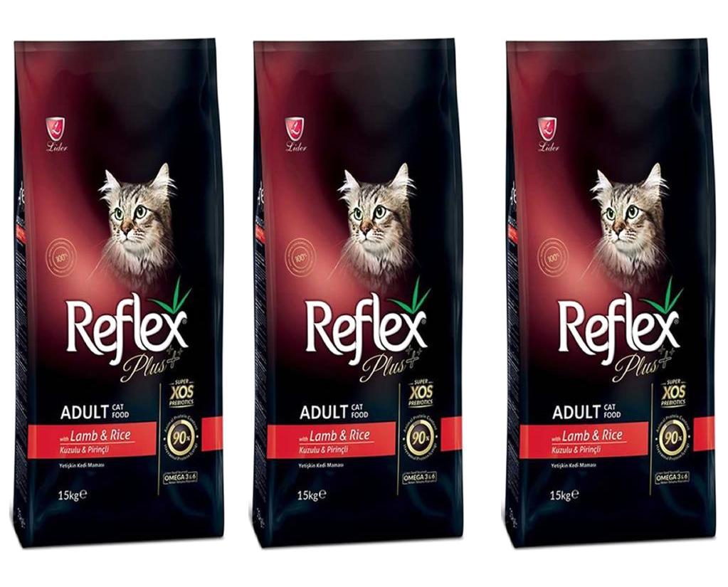 Reflex Plus+ Kuzu Etli Yetişkin Kuru Kedi Maması 3x1.5 kg