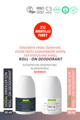 Incia Ter Kokusu Önleyici Lekesiz Roll-On Unisex Deodorant 2x50 ml