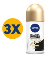 Nivea Black&White Insivible Ipeksi Pürüzsüzlük Roll-On Kadın Deodorant 3x50 ml