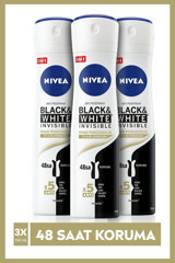 Nivea Black&White Insivible Ipeksi Pürüzsüzlük Antiperspirant Sprey Kadın Deodorant 3x150 ml