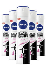 Nivea Invisible Black White Sprey Kadın Deodorant 5x150 ml