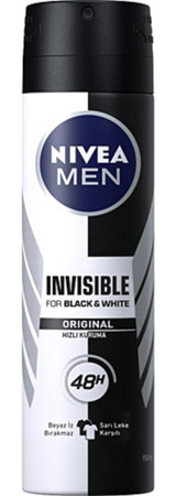 Nivea Black&White Insivible Ipeksi Pürüzsüzlük Sprey Erkek Deodorant 150 ml