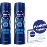 Nivea Fresh Active Sprey Erkek Deodorant 2x150 ml