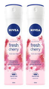 Nivea Fresh Cherry Sprey Kadın Deodorant 2x150 ml